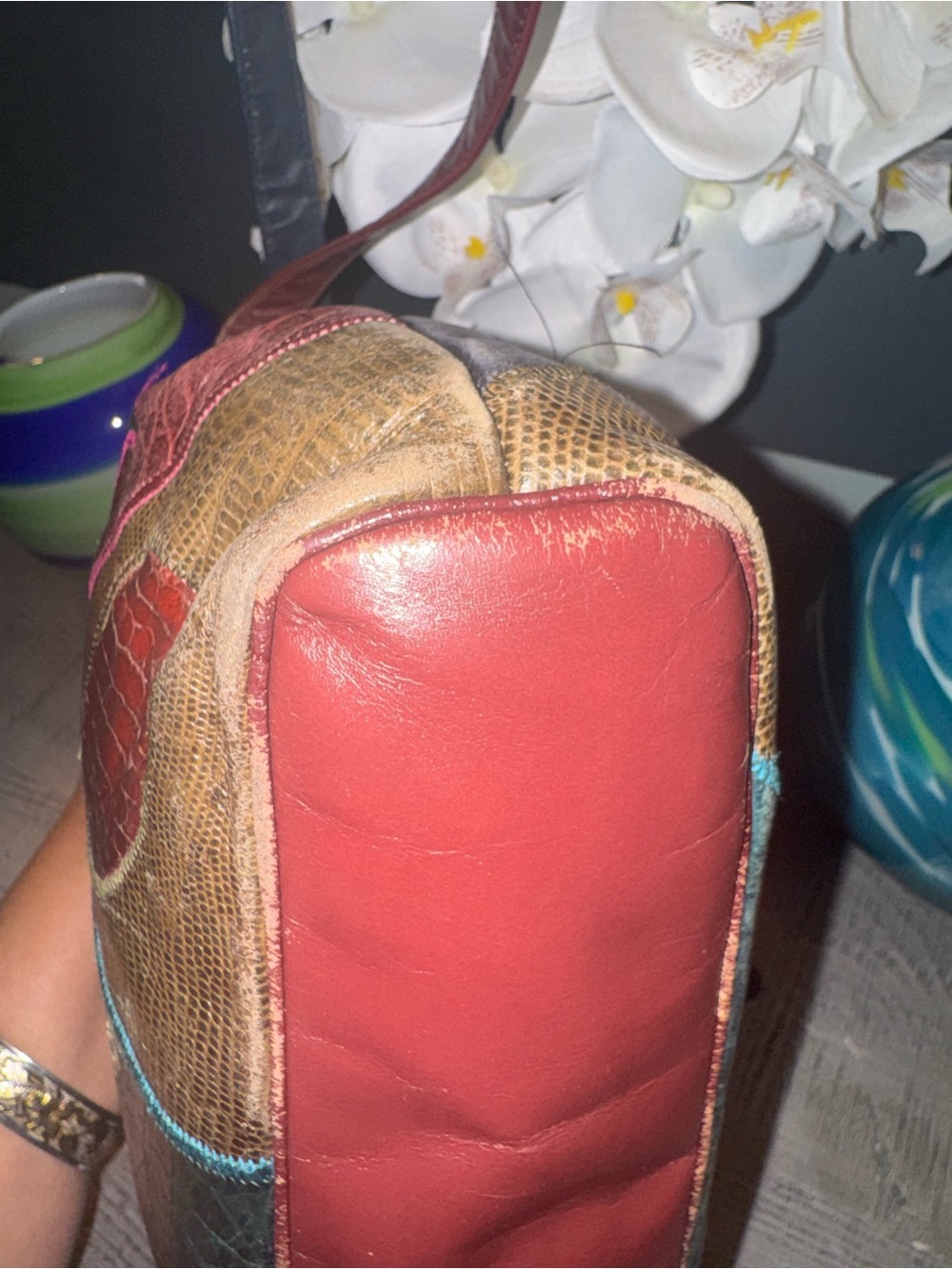 Sharif Multicolor Beautifully Designed Patchwork Leather Shoulder Bag - Picture 8 of 14